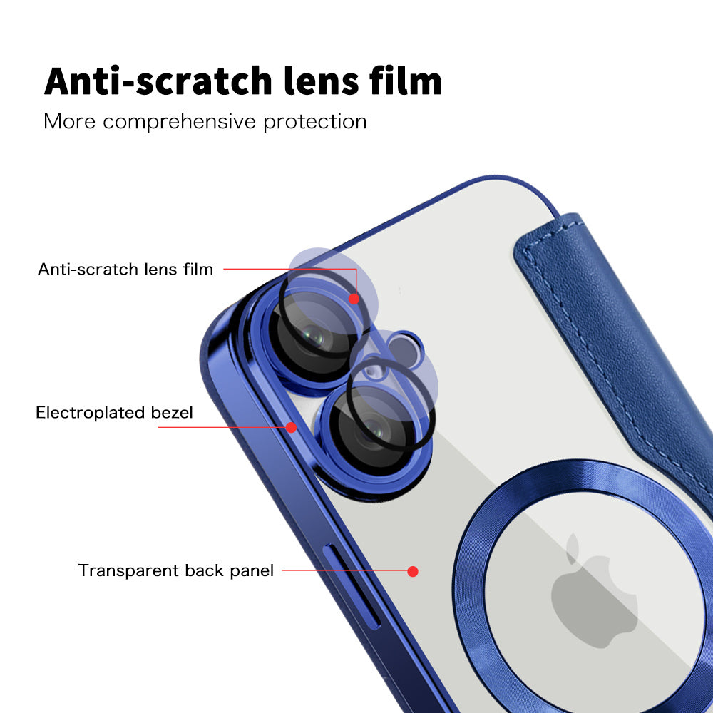 Capa MagSafe para Apple iPhone 16 Plus, Techsuit, SmartMag Book, Azul