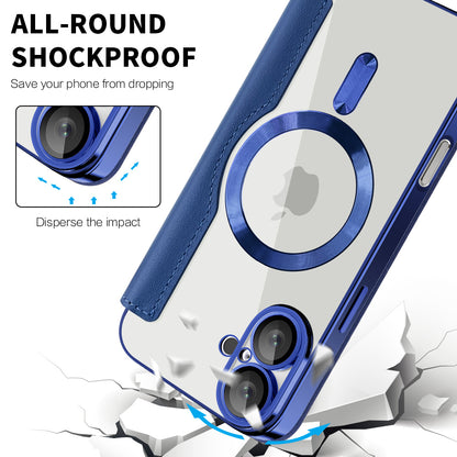 Capa MagSafe para Apple iPhone 16 Plus, Techsuit, SmartMag Book, Azul
