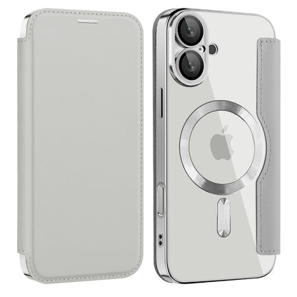 Capa MagSafe para Apple iPhone 16 Plus, Techsuit, SmartMag Book, Cinzento