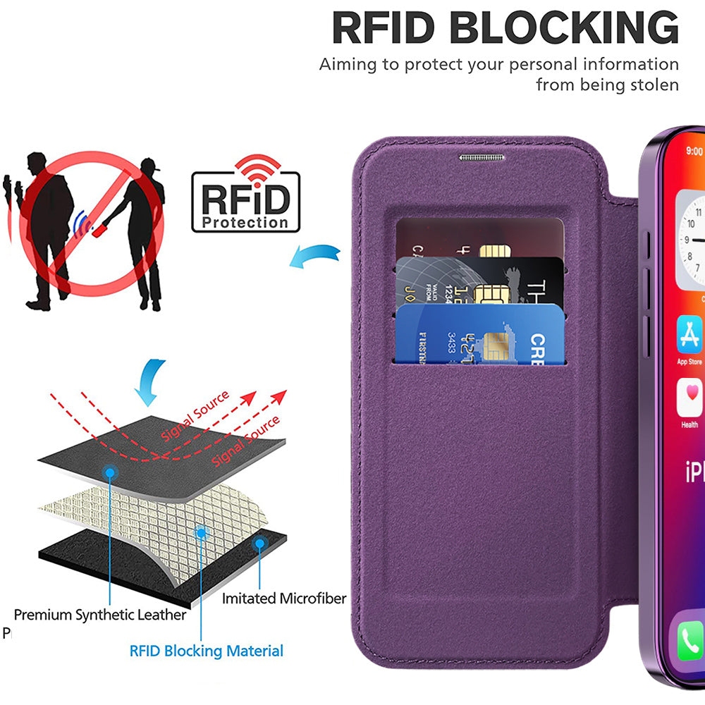 Capa MagSafe para Apple iPhone 16 Plus, Techsuit, SmartMag Book, Roxo