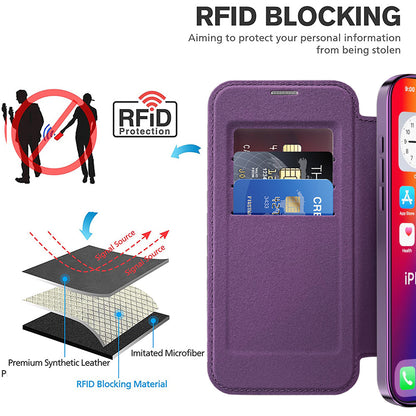 Capa MagSafe para Apple iPhone 16 Plus, Techsuit, SmartMag Book, Roxo