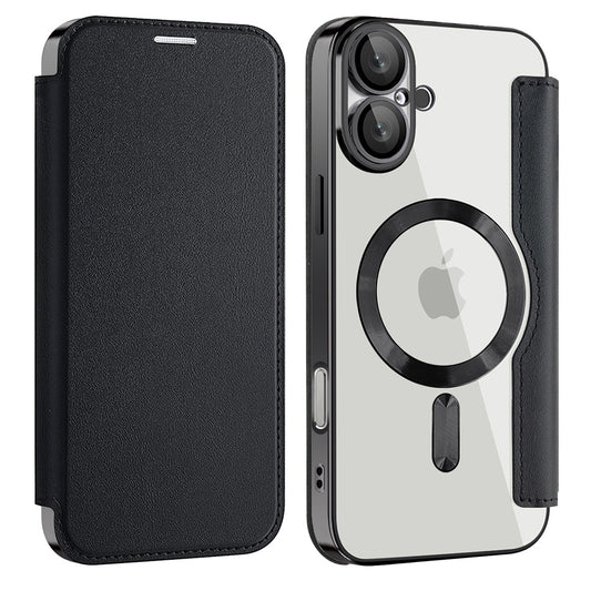 Capa MagSafe para Apple iPhone 16 Plus, Techsuit, SmartMag Book, Preta