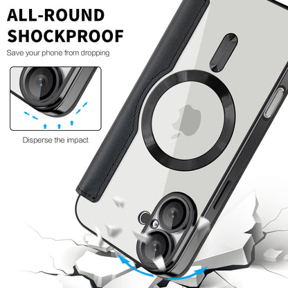 Capa MagSafe para Apple iPhone 16 Plus, Techsuit, SmartMag Book, Preta