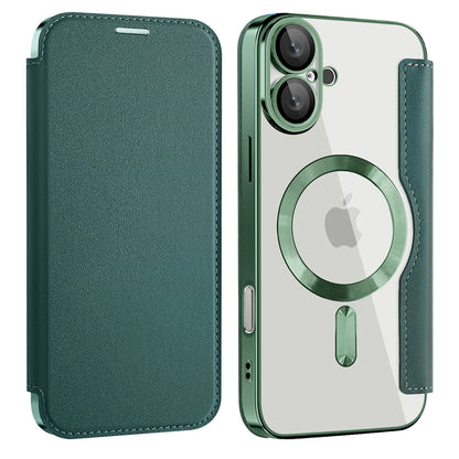 Capa MagSafe para Apple iPhone 16 Plus, Techsuit, SmartMag Book, Verde