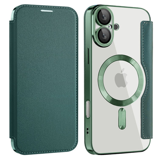 Capa MagSafe para Apple iPhone 16 Plus, Techsuit, SmartMag Book, Verde