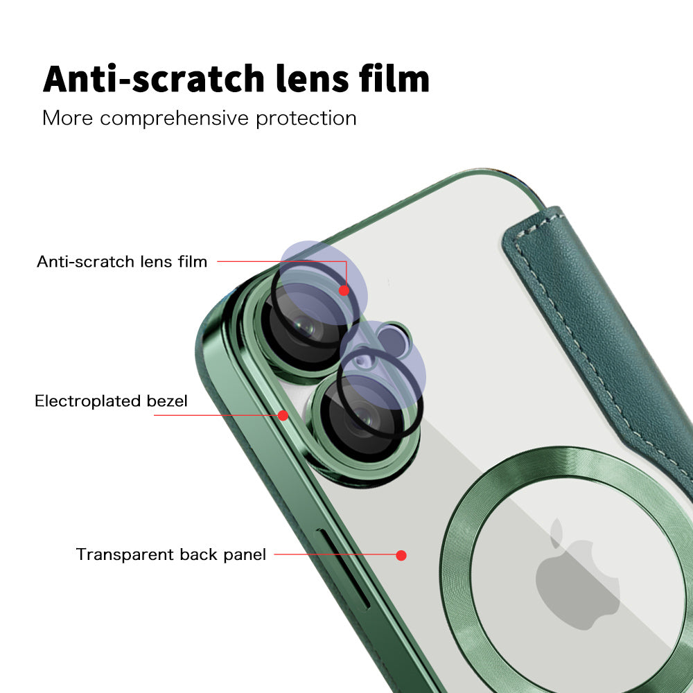 Capa MagSafe para Apple iPhone 16 Plus, Techsuit, SmartMag Book, Verde