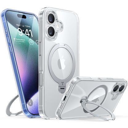 Capa MagSafe para Apple iPhone 16 Plus, Torras, Ostand Spin, Transparente