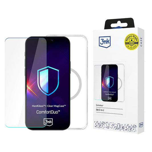 Capa MagSafe para Apple iPhone 16 Pro, 3MK, ComfortDuo, Transparente