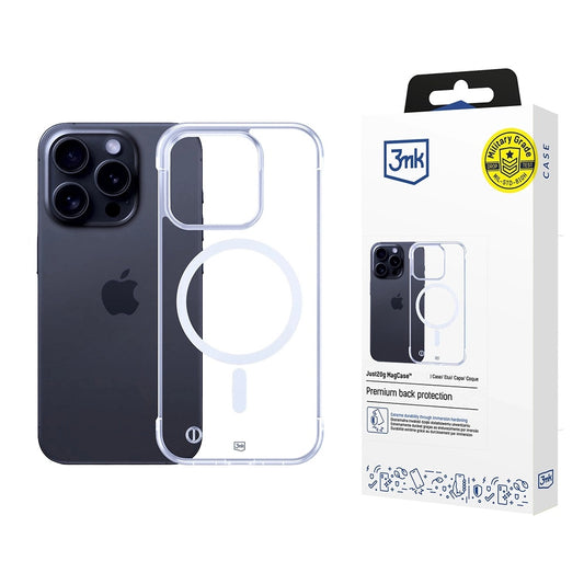 Capa MagSafe para Apple iPhone 16 Pro, 3MK, Just20g, Transparente