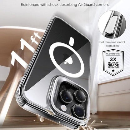 Capa MagSafe para Apple iPhone 16 Pro, ESR, Classic Hybrid Kickstand Slide, Transparente