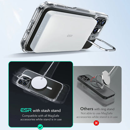 Capa MagSafe para Apple iPhone 16 Pro, ESR, Classic Hybrid Kickstand, Transparente