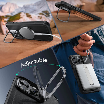 Capa MagSafe para Apple iPhone 16 Pro, ESR, Cyber Armor Kickstand, Preta