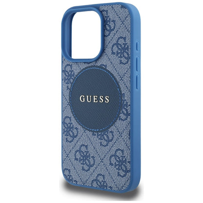 Capa MagSafe para Apple iPhone 16 Pro, Guess, 4G Circle Classic Logo, Azul