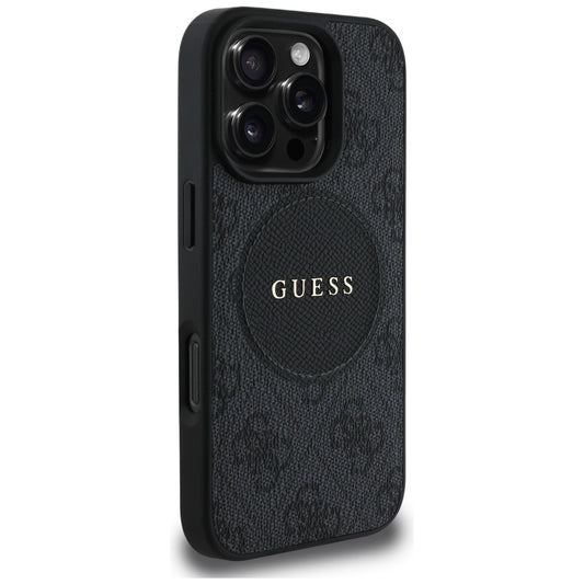 Capa MagSafe para Apple iPhone 16 Pro, Guess, 4G Circle Classic Logo, Preta