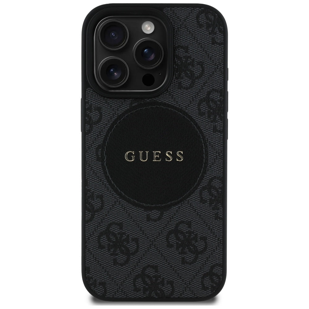 Capa MagSafe para Apple iPhone 16 Pro, Guess, 4G Circle Classic Logo, Preta