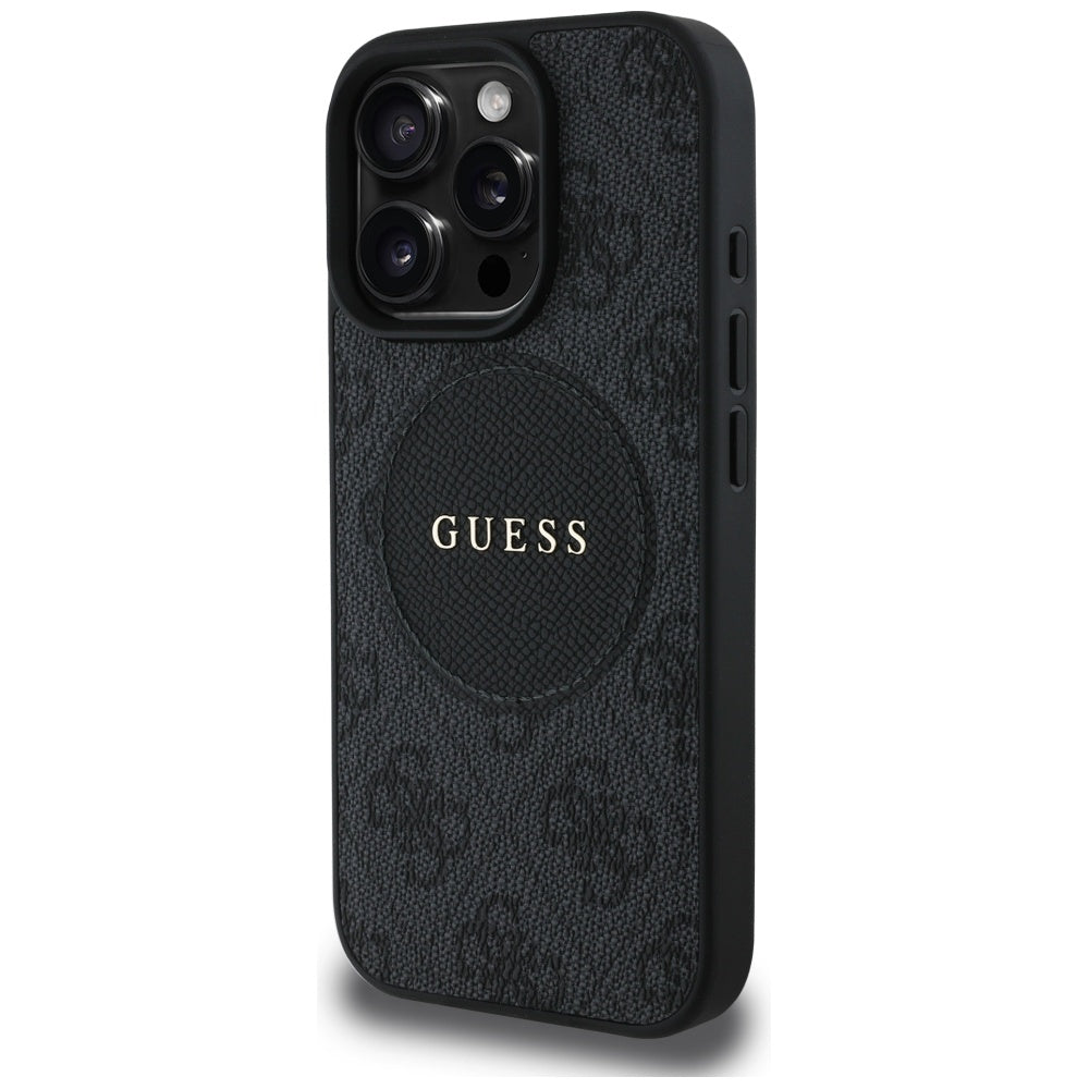 Capa MagSafe para Apple iPhone 16 Pro, Guess, 4G Circle Classic Logo, Preta
