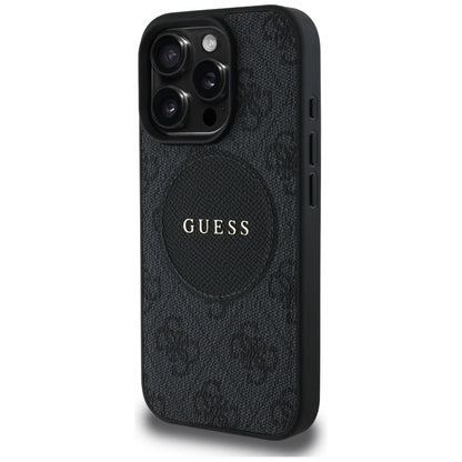 Capa MagSafe para Apple iPhone 16 Pro, Guess, 4G Circle Classic Logo, Preta