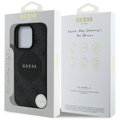 Capa MagSafe para Apple iPhone 16 Pro, Guess, 4G Circle Classic Logo, Preta