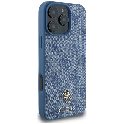 Capa MagSafe para Apple iPhone 16 Pro, Guess, 4G Small and Classic Logo, Azul