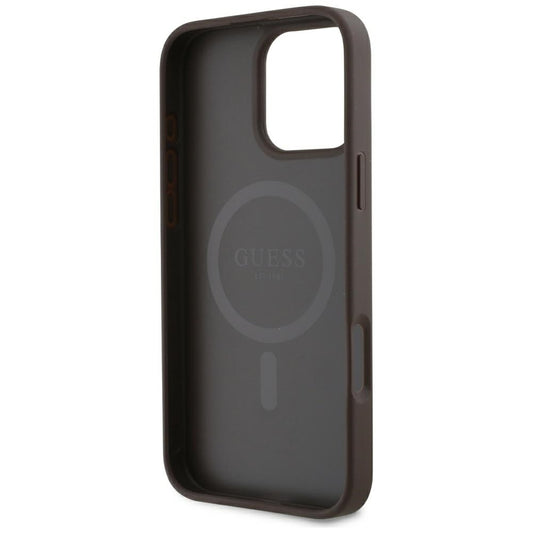Capa MagSafe para Apple iPhone 16 Pro, Guess, 4G Small and Classic Logo, Castanho