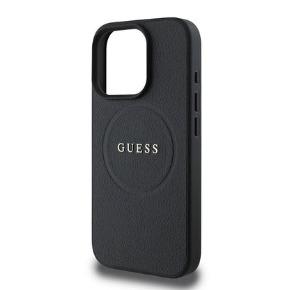 Capa MagSafe para Apple iPhone 16 Pro, Guess, Grained Gold Ring, Preta