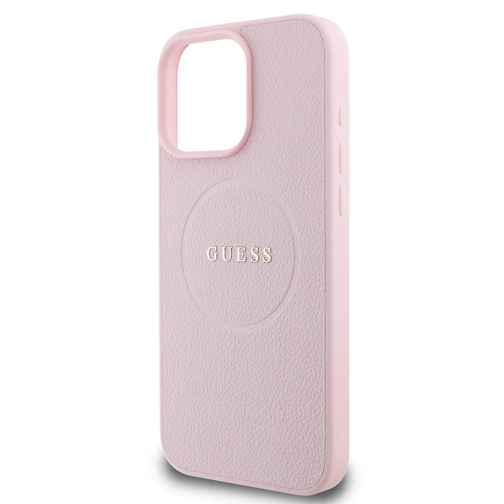 Capa MagSafe para Apple iPhone 16 Pro, Guess, Grained Gold Ring, Rosa
