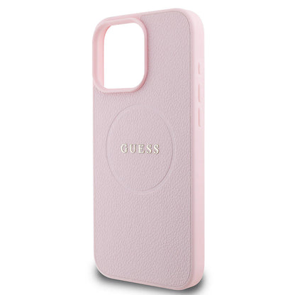 Capa MagSafe para Apple iPhone 16 Pro, Guess, Grained Gold Ring, Rosa
