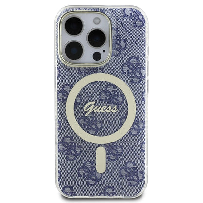 Capa MagSafe para Apple iPhone 16 Pro, Guess, IML 4G, Azul