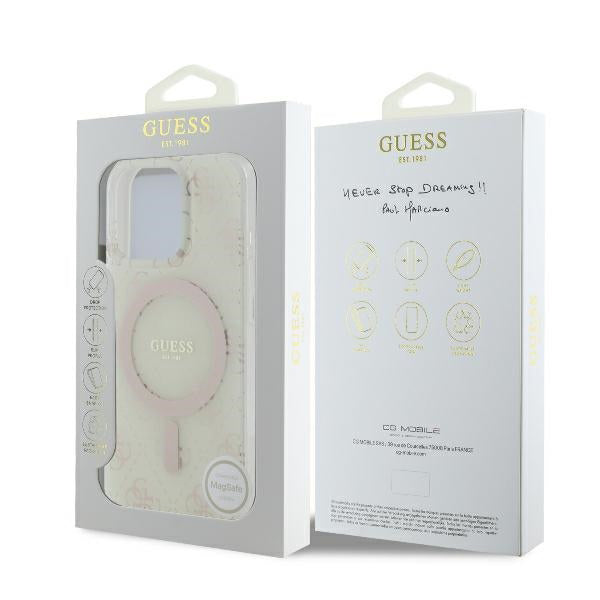 Capa MagSafe para Apple iPhone 16 Pro, Guess, IML 4G Background, Branca