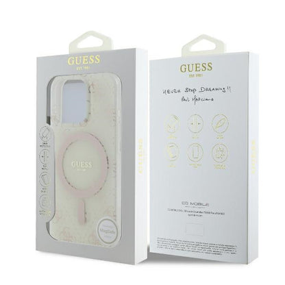Capa MagSafe para Apple iPhone 16 Pro, Guess, IML 4G Background, Branca