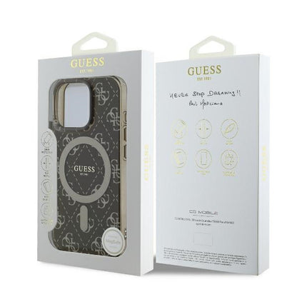 Capa MagSafe para Apple iPhone 16 Pro, Guess, IML 4G Background, Marrom