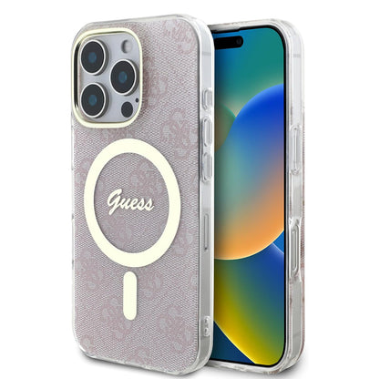 Capa MagSafe para Apple iPhone 16 Pro, Guess, IML 4G, Rosa