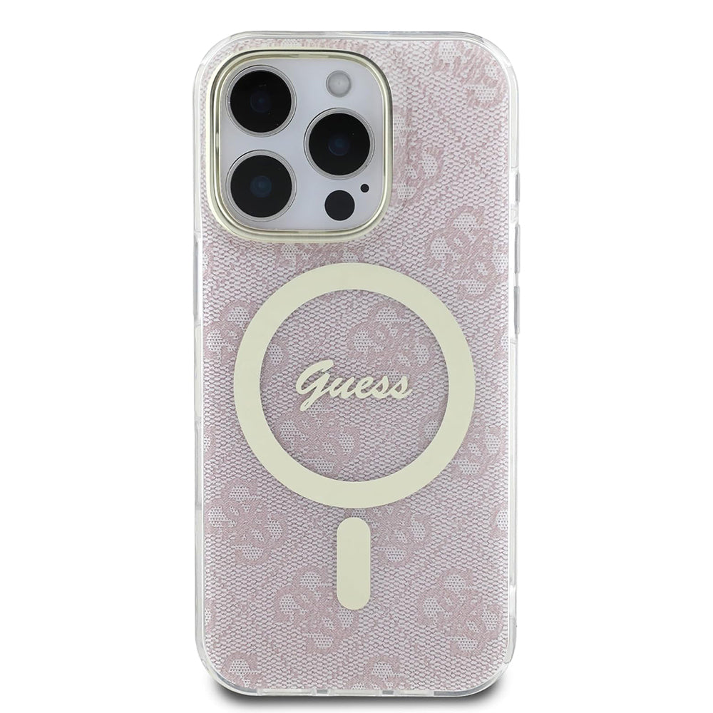 Capa MagSafe para Apple iPhone 16 Pro, Guess, IML 4G, Rosa