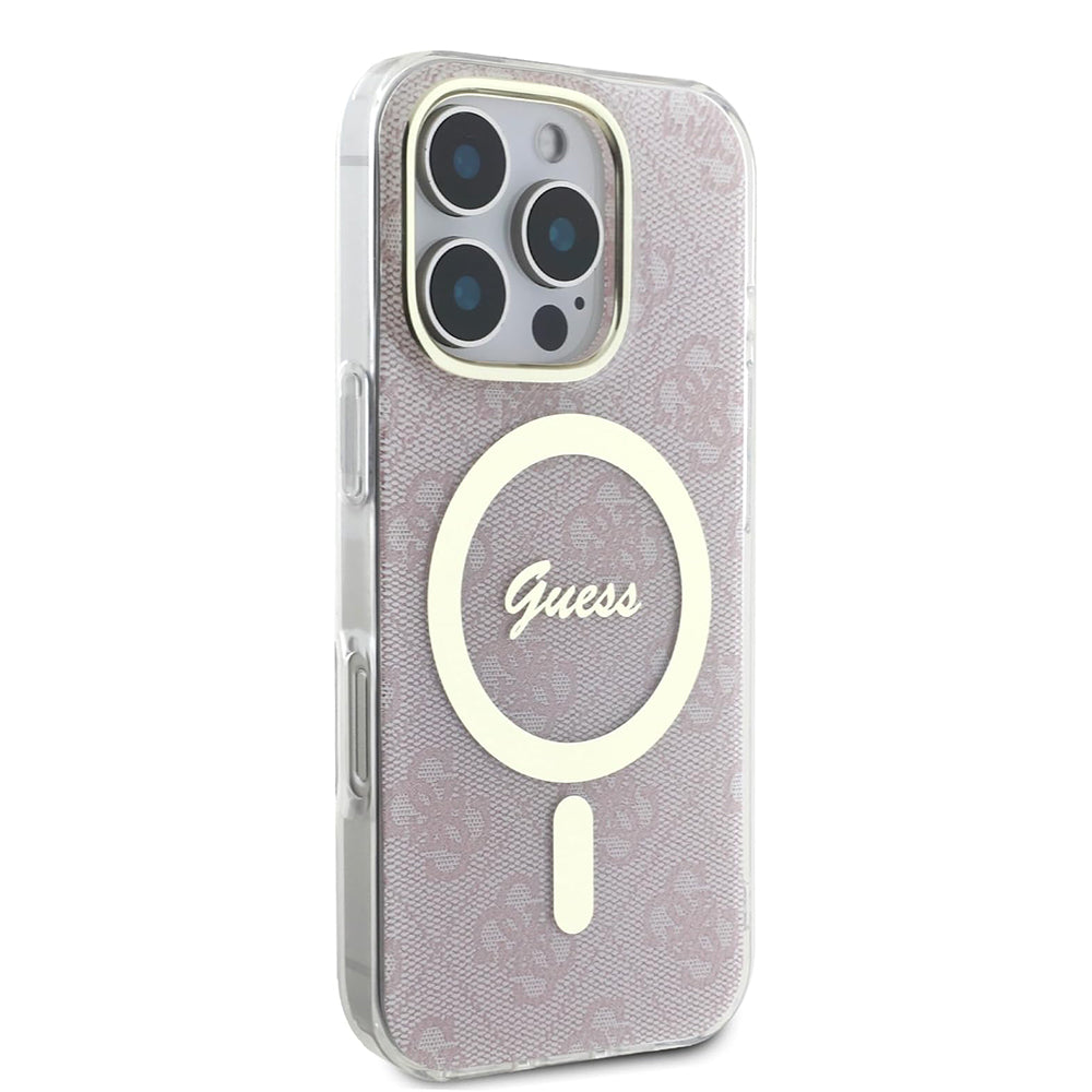 Capa MagSafe para Apple iPhone 16 Pro, Guess, IML 4G, Rosa