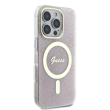 Capa MagSafe para Apple iPhone 16 Pro, Guess, IML 4G, Rosa