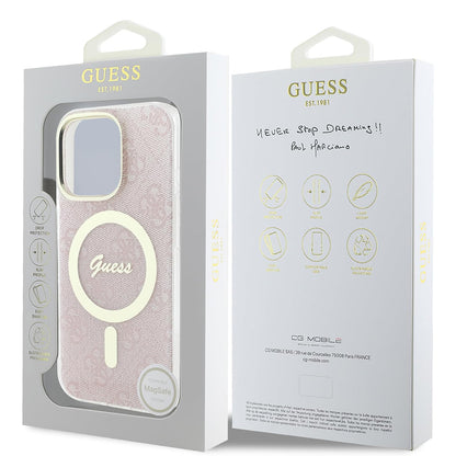 Capa MagSafe para Apple iPhone 16 Pro, Guess, IML 4G, Rosa