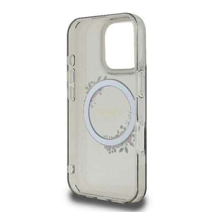 Capa MagSafe para Apple iPhone 16 Pro, Guess, IML Flowers Wreath, Preta