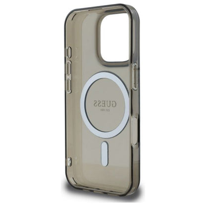 Capa MagSafe para Apple iPhone 16 Pro, Guess, IML Glitter Ring, Preta