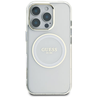 Capa MagSafe para Apple iPhone 16 Pro, Guess, IML Metal Colored Circle, Branca