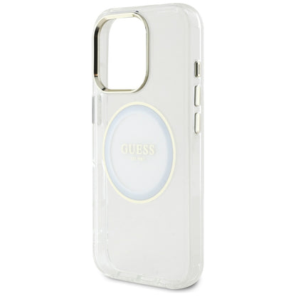 Capa MagSafe para Apple iPhone 16 Pro, Guess, IML Metal Colored Circle, Branca