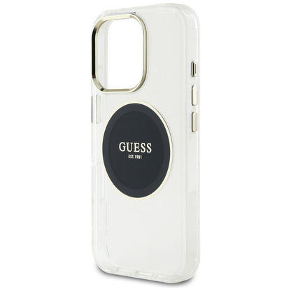 Capa MagSafe para Apple iPhone 16 Pro, Guess, IML Metal Colored Circle, Preta