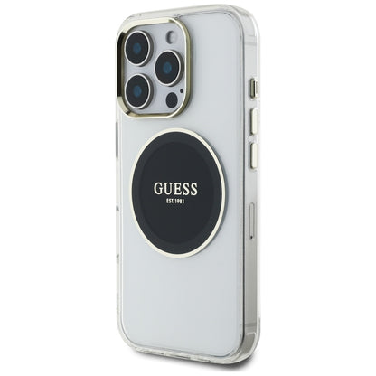 Capa MagSafe para Apple iPhone 16 Pro, Guess, IML Metal Colored Circle, Preta