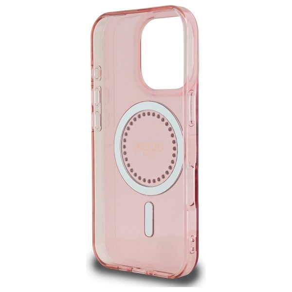 Capa MagSafe para Apple iPhone 16 Pro, Guess, IML Rhinestone, Rosa