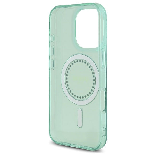 Capa MagSafe para Apple iPhone 16 Pro, Guess, IML Rhinestone, Verde