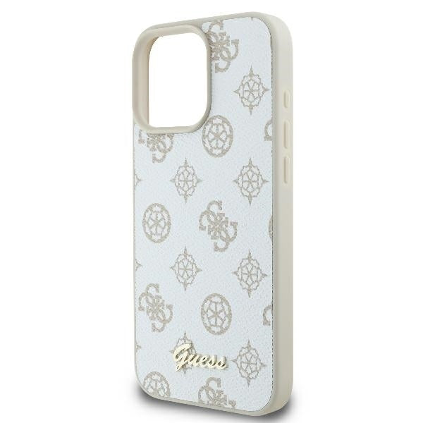 Capa MagSafe para Apple iPhone 16 Pro, Guess, Peony Script, Branca