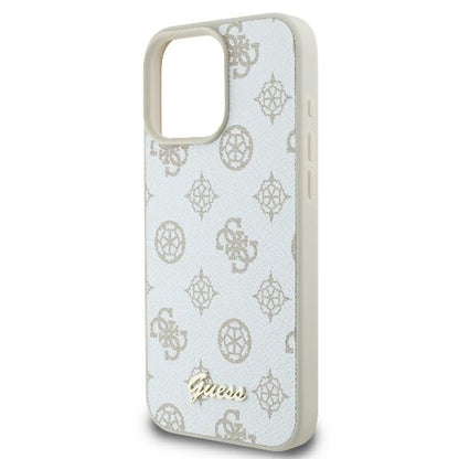 Capa MagSafe para Apple iPhone 16 Pro, Guess, Peony Script, Branca