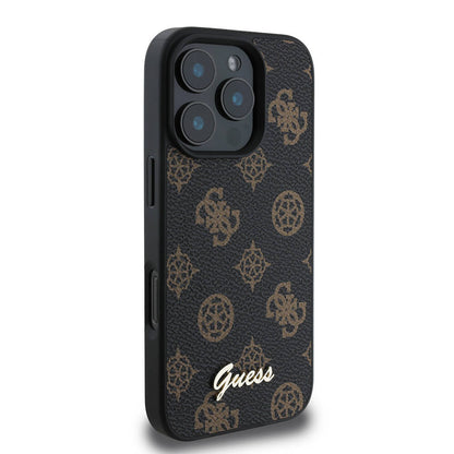 Capa MagSafe para Apple iPhone 16 Pro, Guess, Peony Script, Preta