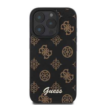 Capa MagSafe para Apple iPhone 16 Pro, Guess, Peony Script, Preta