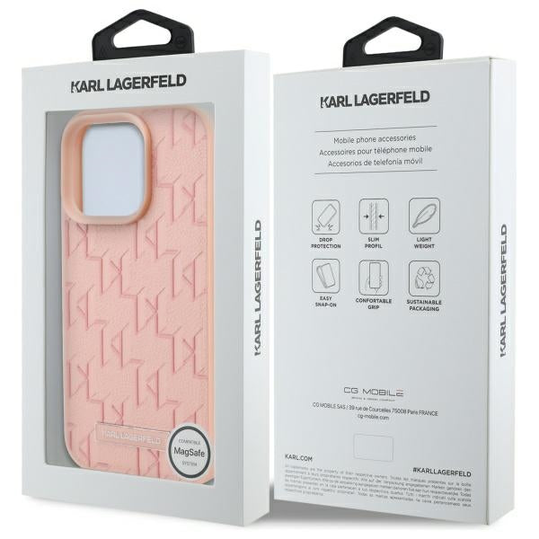 Capa MagSafe para Apple iPhone 16 Pro, Karl Lagerfeld, Hot Stamp, Rosa