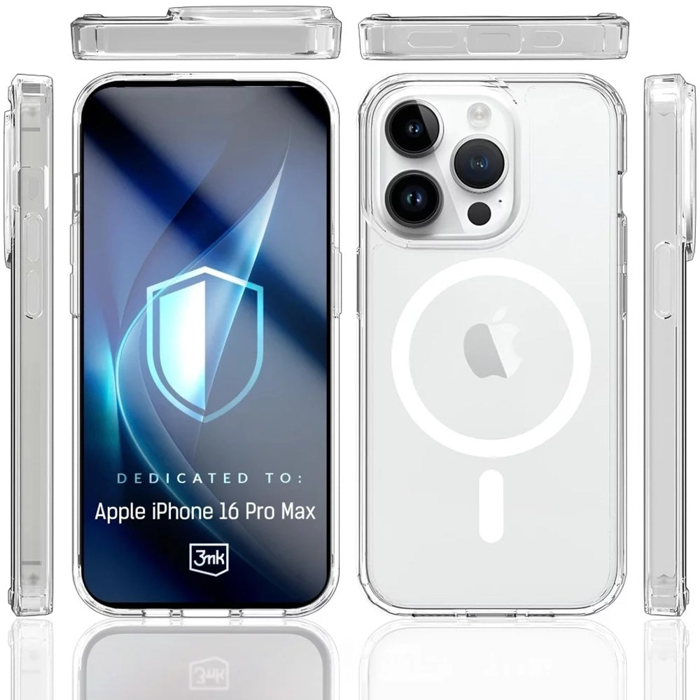 Capa MagSafe para Apple iPhone 16 Pro Max, 3MK, Armor MagCase, Transparente
